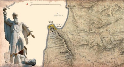 Imagem do profeta Elias que se encontra no exterior do Mosteiro de El-Muhraqa.