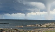Fenômeno raro atinge mar da Finlândia e forma sete trombas d’água ao mesmo tempo
