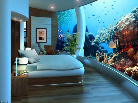 Opulência: esta foto mostra um quarto no abrigo do Vivos Europa One, que está sendo apelidado de %u2018escape final do apocalipse%u2019.